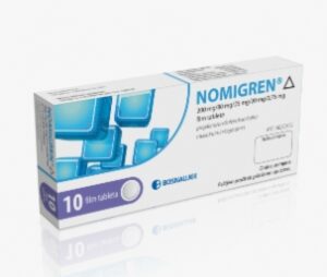Nomigren (200 mg + 80 mg + 25 mg + 20 mg + 0,75 mg) film tablete